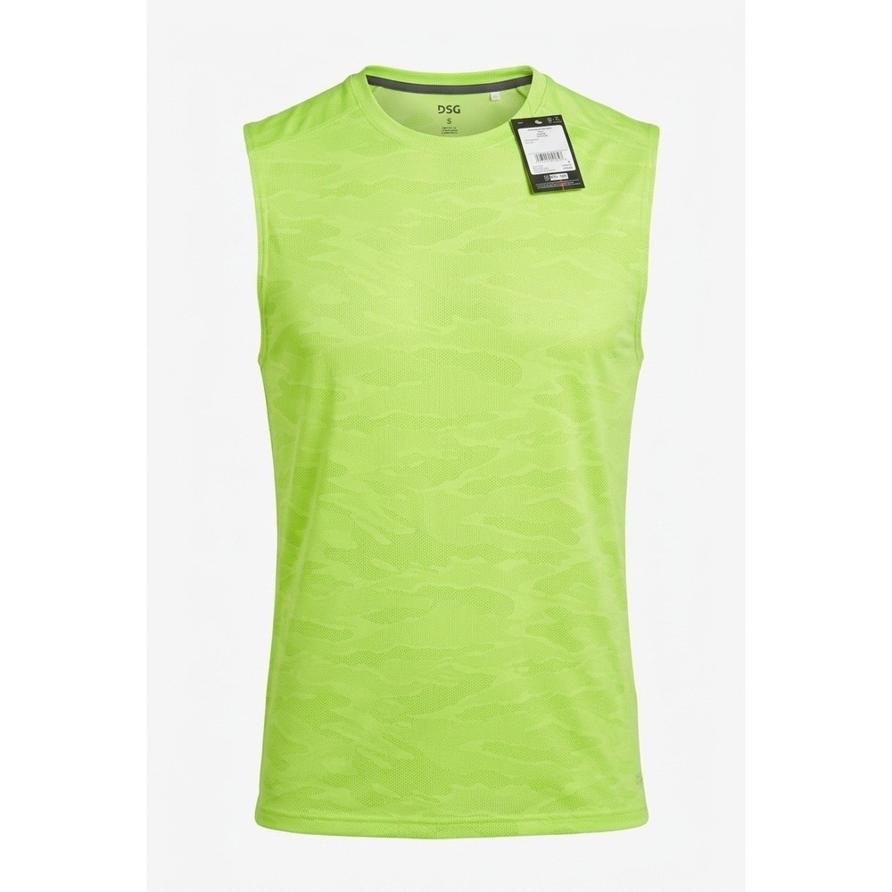 DSG Mens Movement Jacquard Tank Neon Pear Camo Athletic Gym Shirt Small NEW